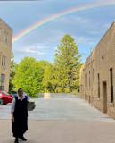 Franciscan-Sisters outside of the Motherhouse with Sister Friends