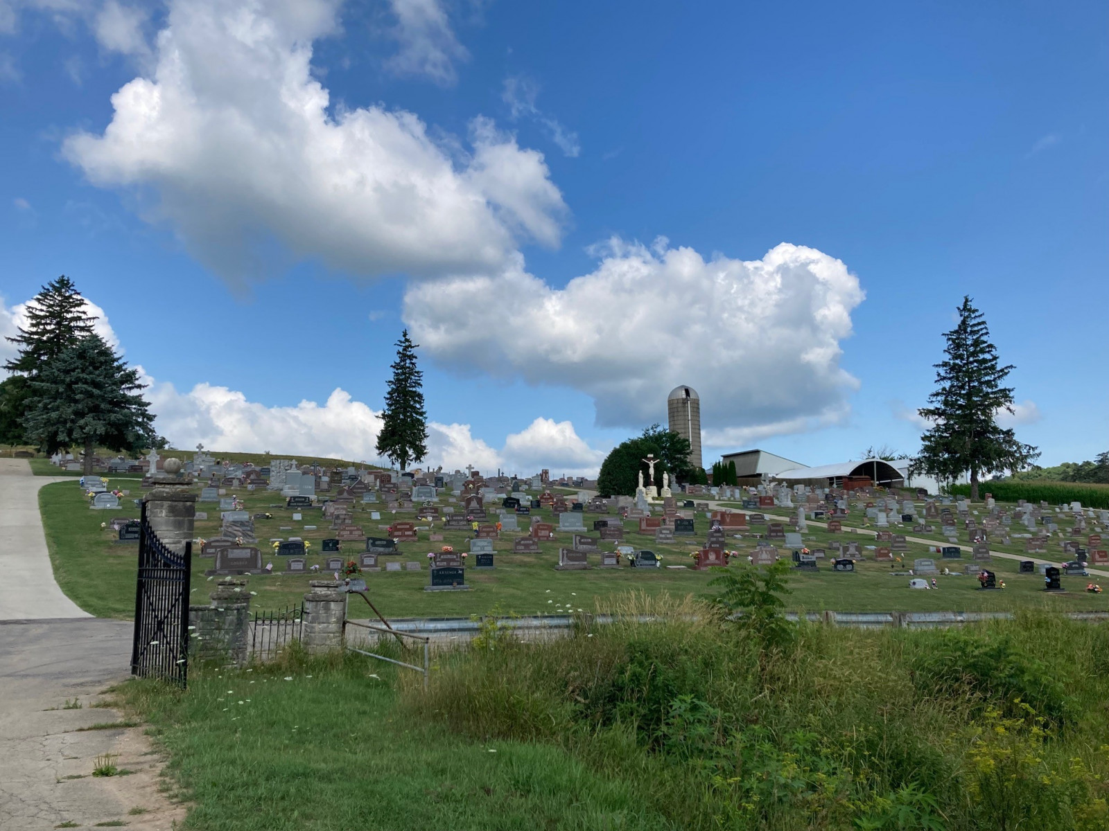 Cemetery at the base of St. Anne Shrine